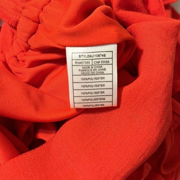 Jack by BB Dakota M Vibrant Poppy Red On or Off Shoulder Ruffle Mini Dress - Picture 12 of 16